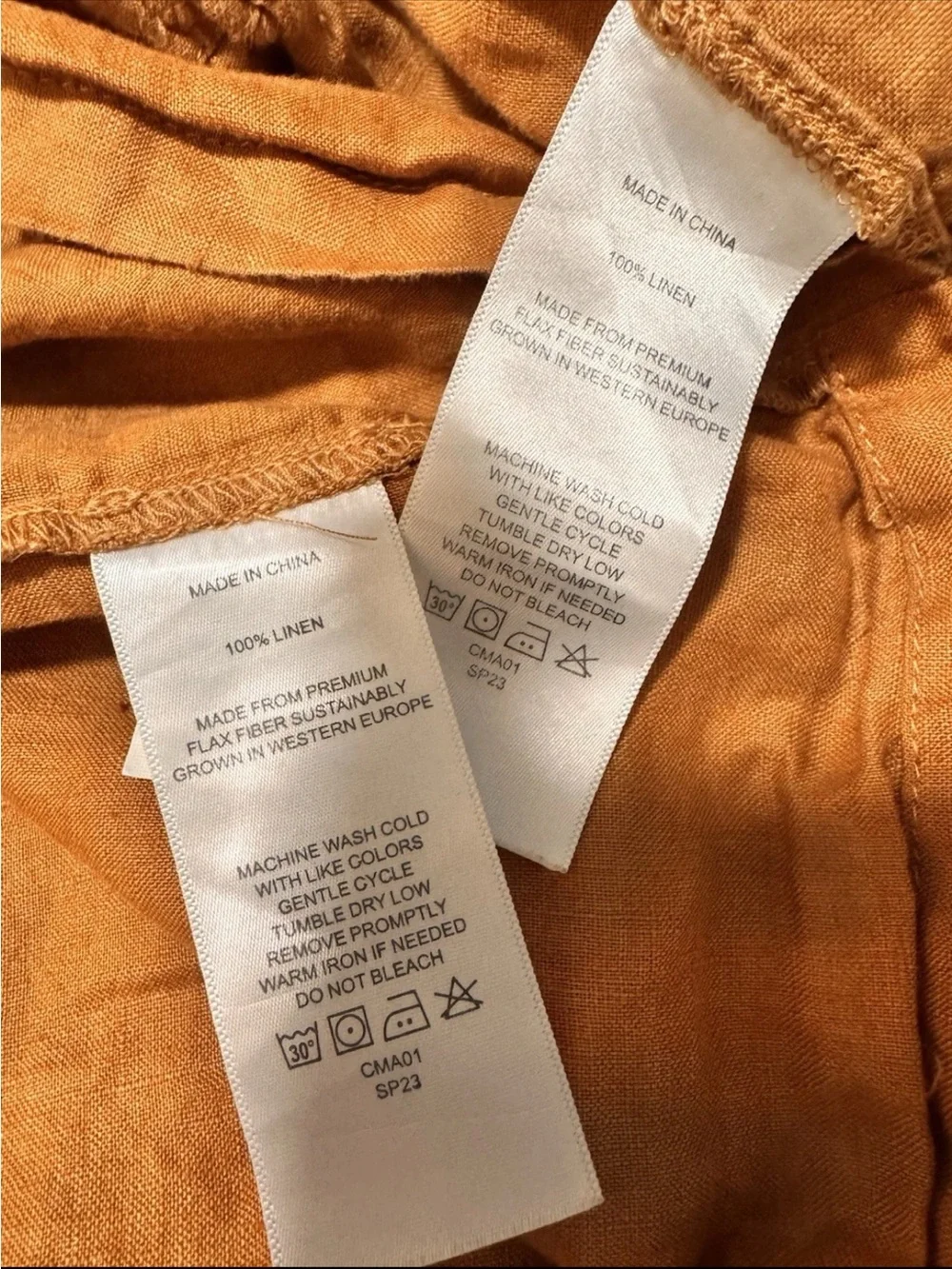 Quince Linen Shorts Set Rust Brown Size Medium